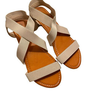 SandalUp Flat Neutral Sandals NWOT